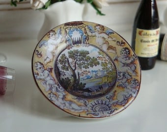 Vintage Cherubs Dollhouse Plate in 1:12 Scale