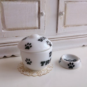 Dog Food Ceramic Dollhouse Miniature Bowl