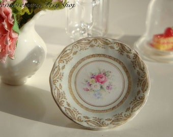 Spring Flowers Dollhouse Miniature Plate