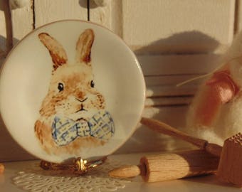 1:12 Scale Easter Son Bunny Dollhouse Miniature Plate