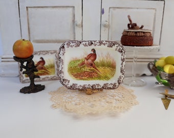 Woodland Pheasant Ceramic Dollhouse Tray 1:12 Scale