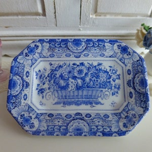 Floral Ceramic Dollhouse Tray 1:12 Scale