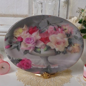 バラの花瓶ドールハウス ミニチュア トレイ.Puppenstubenteller.Assiette de maison de poupée.Piatto bambole.Poppenhuis plaat.Poppenhuis miniatuur