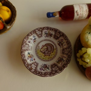 Thanksgiving Turkey Plate for Dollhouse
