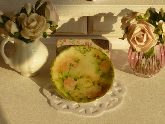 リモージュ ソフトピンクのバラのドールハウス用プレート - Etsy 日本