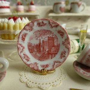 1:12 Maßstab Old Britain Castles Pink Blarney Castle Puppenhaus Miniatur Teller
