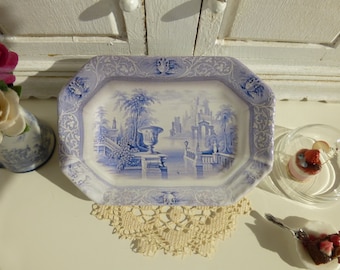 Blue Delft Ceramic Dollhouse Tray 1:12 Scale.Puppenhaus-Miniaturteller.Assiette de maison de poupée.Poppenhuis plaat.Poppenhuis miniatuur