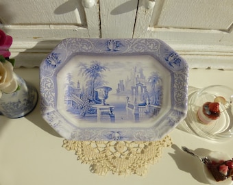 Blue Delft Amphora Ceramic Dollhouse Tray 1:12 Scale