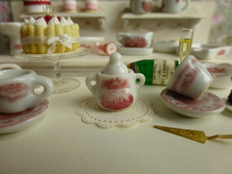 Old Britain Castles Pink Dollhouse Miniature Porcelain Sugar Etsy