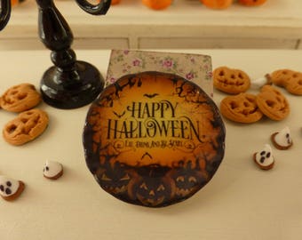 Happy Halloween Dollhouse Miniature Plate 1:12 Scale