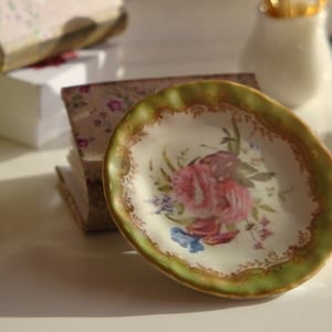 Coalport Roses Plate for dollhouse