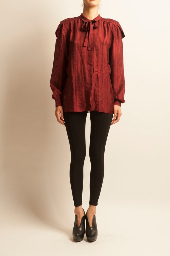 Shirt TED LAPIDUS 1970's stripes motif bordeaux