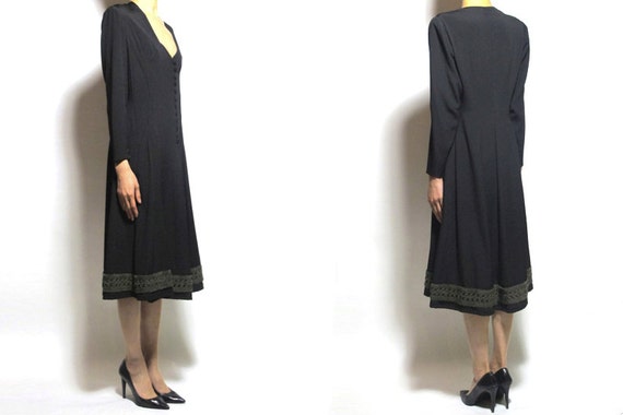 1930's French antique wool long dress