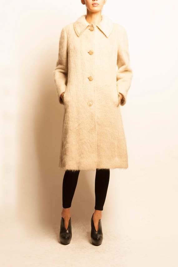 1970s White Camel Hair 3 4 Coat Etsy