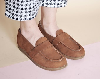 90s loafers PLATFORM loafers MINIMAL loafers penny LOAFERS preppy loafers minimal loafers leather loafers / Size 7 us / 4.5 uk / 37.5 eu