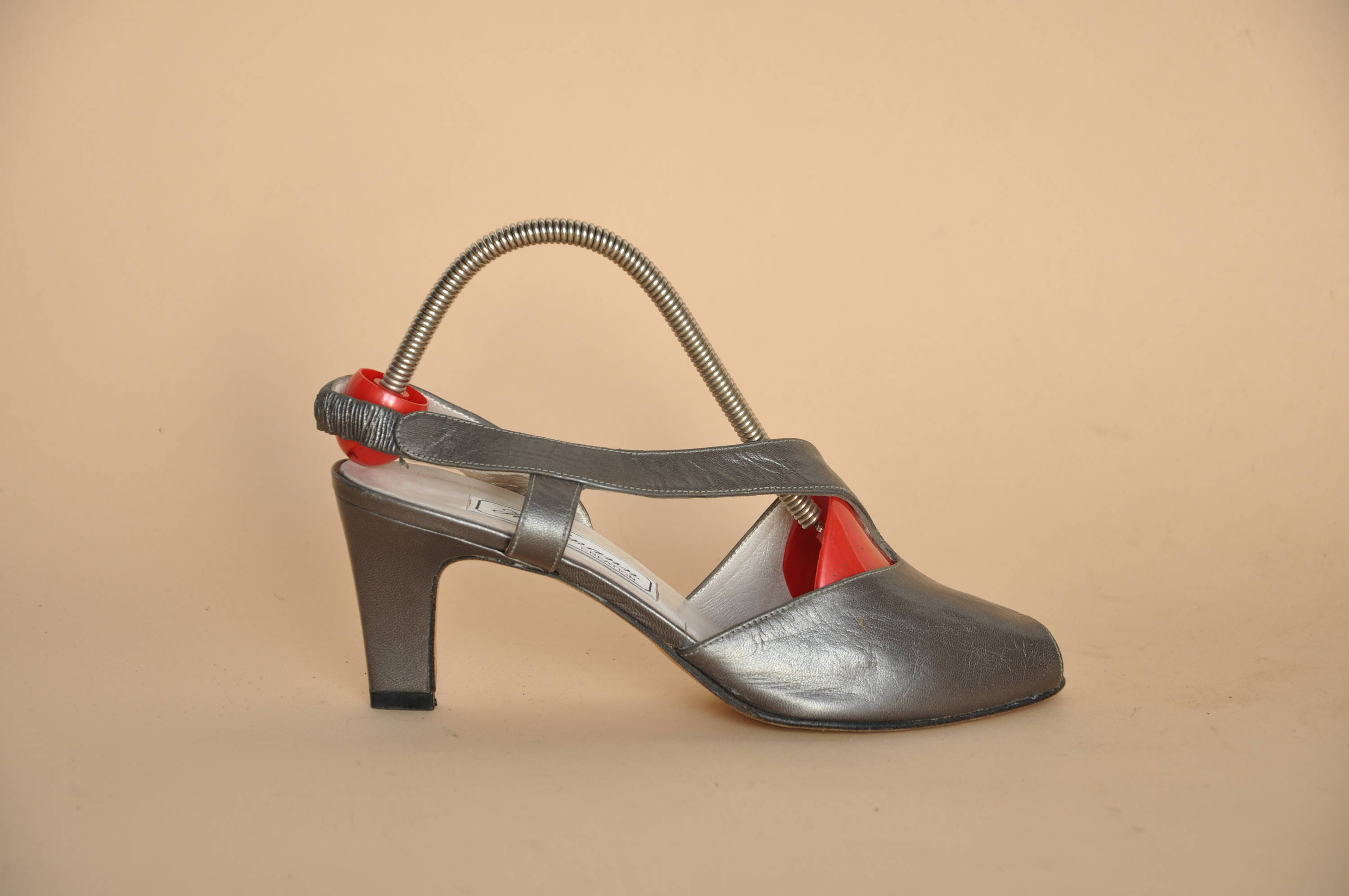 90s PEEP TOE Sandals SILVER Sandals Block Heel Sandals Party - Etsy UK