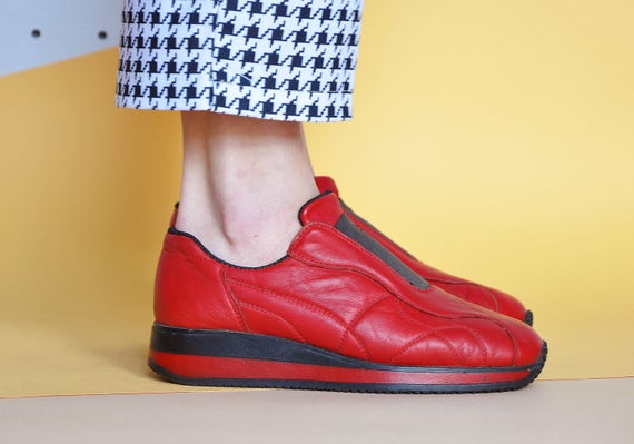 90s LEATHER sneakers RAVE sneakers platform sneak… - image 2