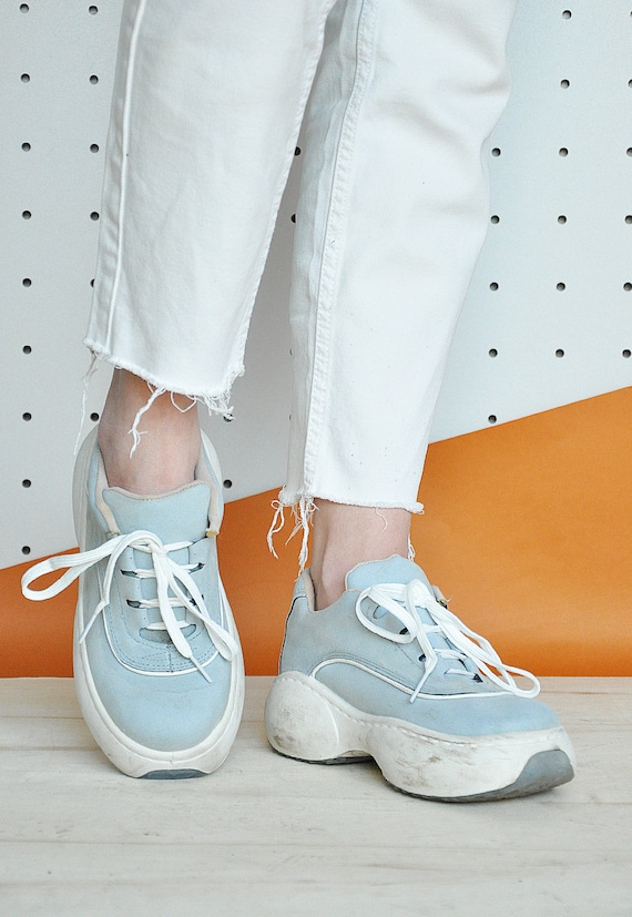 white platform sneakers 90s