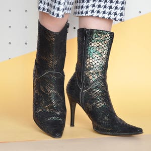90er Jahre Tier Druck Stiefel VEGAN Schühchen groß Schühchen killer Schühchen mod Schühchen moderne Schühchen minimal Babyschuhe Größe 7 US 4,5 37,5 uk Eu