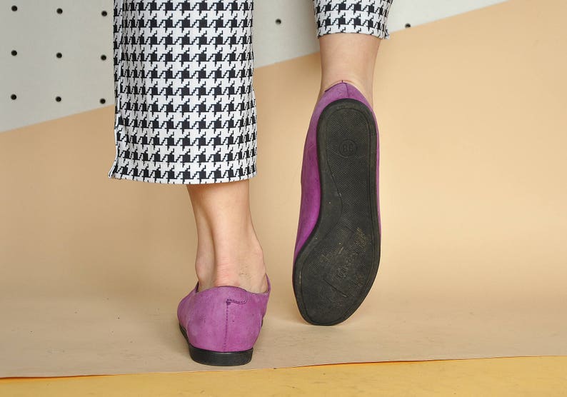 90s CLUB KID mary janes SUEDE mary janes purple mary janes flat mary janes funky mary janes leather mary janes Size 6.5 us 4 uk 37 eu