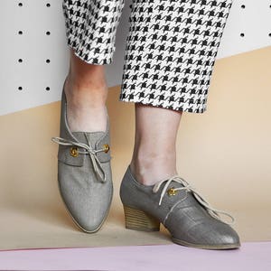 90er Jahre EDWARDIAN Booties CANVAS Booties subtile Booties Spitze Zehe Booties Victorian Booties Oxford Booties Mod Booties Size 6.5 us 4 uk 37 eu