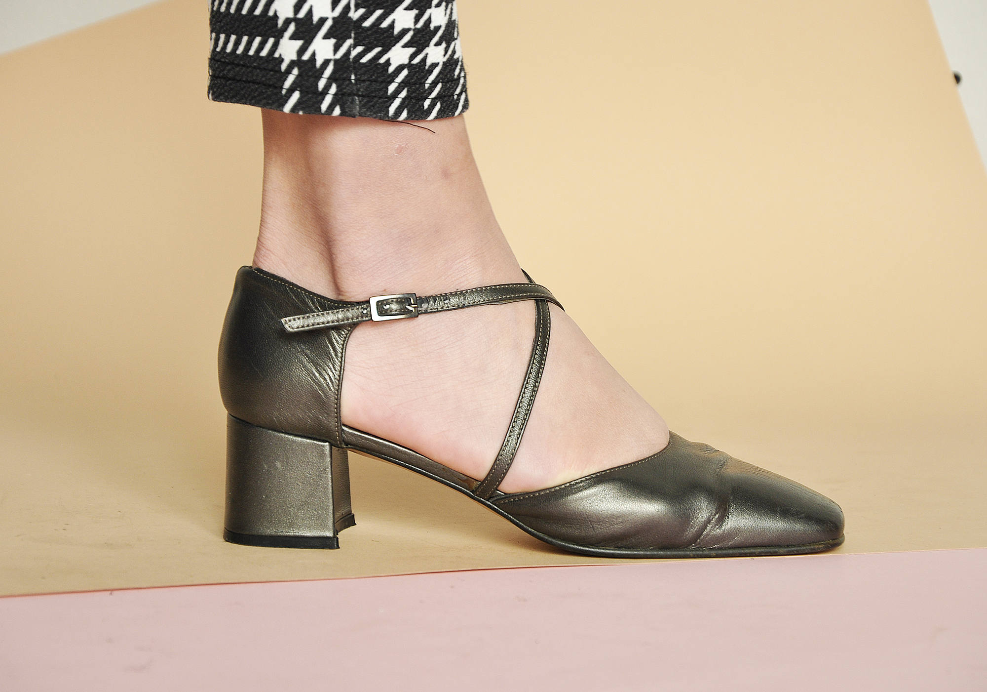 90s MINIMAL mary janes mod mary janes BLOCK heel shoes leather Etsy