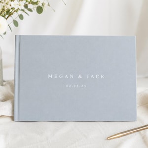 Minimalist Linen Guest Book | Personalized Wedding, Engagement, Bridal Shower Keepsake