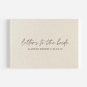 Gepersonaliseerde brieven aan de bruid | Gastenboek van linnen, cadeau voor bruiloft en vrijgezellenfeest
