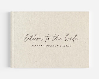 Personalized Letters To The Bride Book | Linen Guest Book, Wedding & Bridal Shower Gift