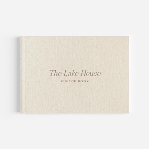 TRANQUIL Personalised Linen Visitor Guest Book | Airbnb | Accommodation | Guest House | Vacation | Holiday House | Rental