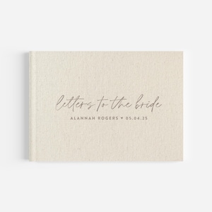 HALO Personalised Linen Cover Letters to the Bride Guest Book | Wedding | Event | Bridal Shower | Photo Album | Wedding Gift | Scrapbook