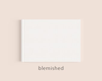 SALE Imperfection / Blemished WHITE Linen Cover Wedding Guest Book | Engagement Party | Event | Couples | Baby | Photo Album | Scrapbook