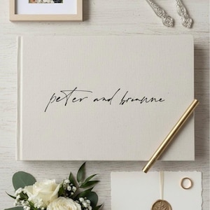 Libro degli ospiti personalizzato in lino: matrimonio, fidanzamento, addio al nubilato, baby shower