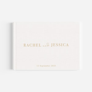 EMBRACE Personalised Linen Cover Wedding Guest Book | Engagement Party | Event | Couples | Baby | Photo Album | Wedding Gift | Scrapbook