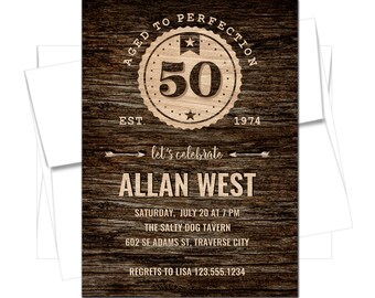 Aged to Perfection Adult birthday Party Invitation, PERSONALIZED, 30th, 40th, 50th, 60th, 70th birthday party, Beer birthday invitation