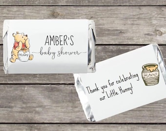 Winnie the Pooh Baby Shower Hershey's Miniatures Labels, Party Favor Stickers - 18/sheet