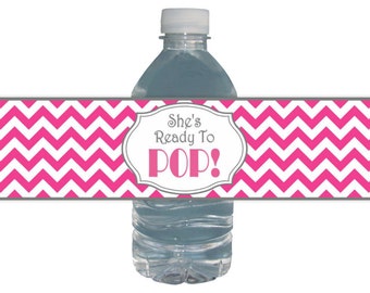 She's Ready to POP Baby Shower PRINTABLE Drink Labels (INSTANT Download)