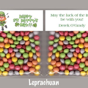 St. Patrick's Day Goody bag and topper, Leprechaun theme, school party treat bag, St Pat's Day, kids party favors, image 3