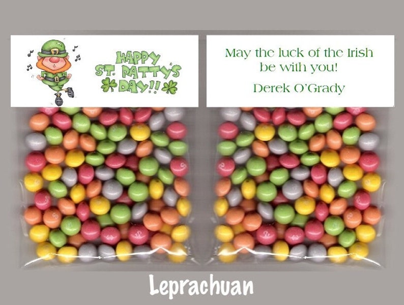 St. Patrick's Day Goody bag and topper, Leprechaun theme, school party treat bag, St Pat's Day, kids party favors, image 3