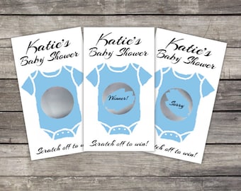 Onesie Baby Shower Scratch Off Game Cards (Set of 10)