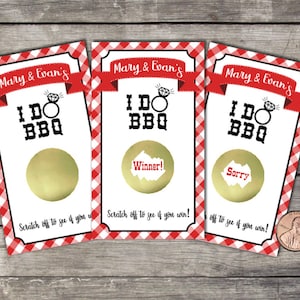 Cartes de jeu à gratter pour douche nuptiale, thème I Do BBQ 10 ct, fiançailles, loterie à gratter, jeu de douche pour couples, shower de mariage, mariage barbecue