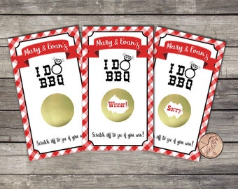 I Do BBQ, Bridal Shower Scratch Off Game Cards, 10ct, Shower Favor, lottery scratch off, Couples shower game, Wedding Shower, BBQ Bridal