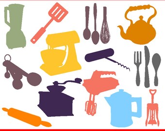 Kitchen Home Silhouette Graphics Clipart - Personal use and small commercial