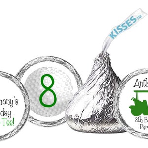 108 Kisses labels, Golf Party, Stickers, Labels, Birthday Party, Baby Shower, Wedding, Mitzvah, Golf theme favor stickers