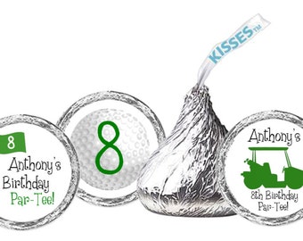 108 Kisses labels, Golf Party, Stickers, Labels, Birthday Party, Baby Shower, Wedding, Mitzvah, Golf theme favor stickers