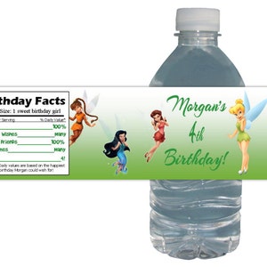Tinkerbell Water Bottle Labels | Birthday Party | Waterproof Bottle Labels | Kids Birthday Party | Tinkerbell and Friends | PRINTED