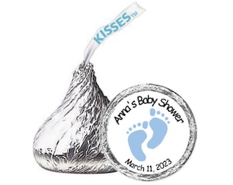 Baby Feet Hershey's Kisses Labels: Baby Shower Stickers, Color Choices - 108 Count