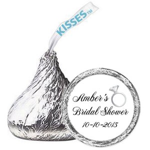 Bridal Shower Hershey Kisses® Stickers Labels, Bridal Stickers, bridal shower favors, Bachelorette kisses labels, Wedding candy stickers image 1