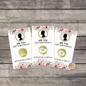 Bridgerton Lady Whistledown Scratch Off Game Cards, Bridal Shower, Birthday, Printed & Shipped Pink Fall Floral