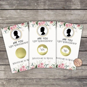 Cartes de jeu à gratter Bridgerton Lady Whistledown, 10 carats, anniversaire nuptiale de baby shower, loterie à gratter, jeu de société, cartes à gratter